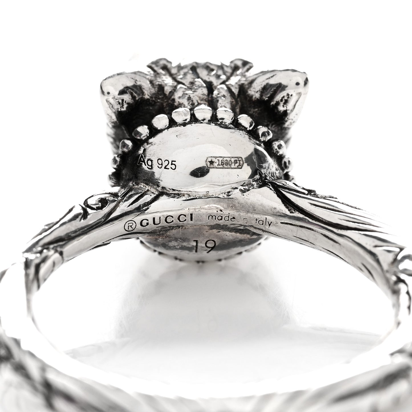Sterling Silver Anger Forest Wolf Head Ring 59 8.75