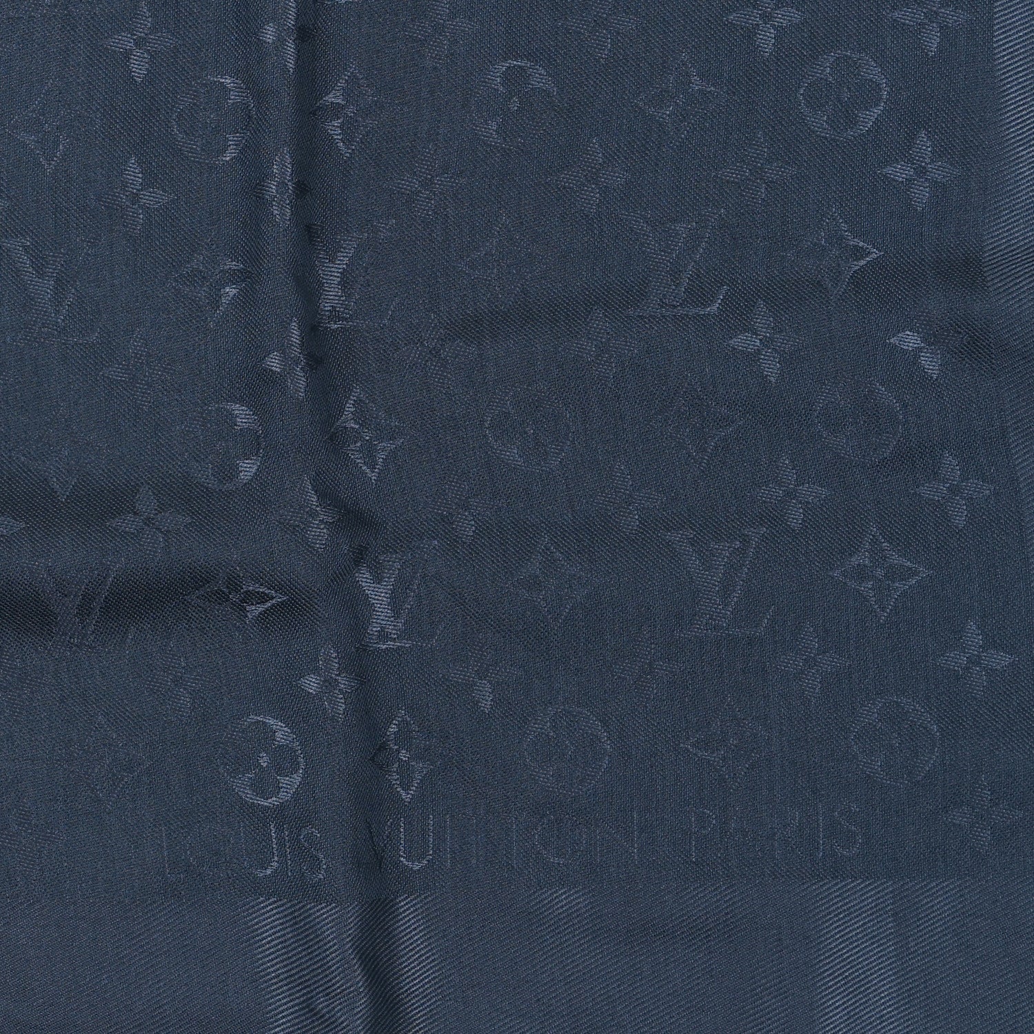 Louis Vuitton Silk Wool Monogram Shawl Night Blue 2 of 3