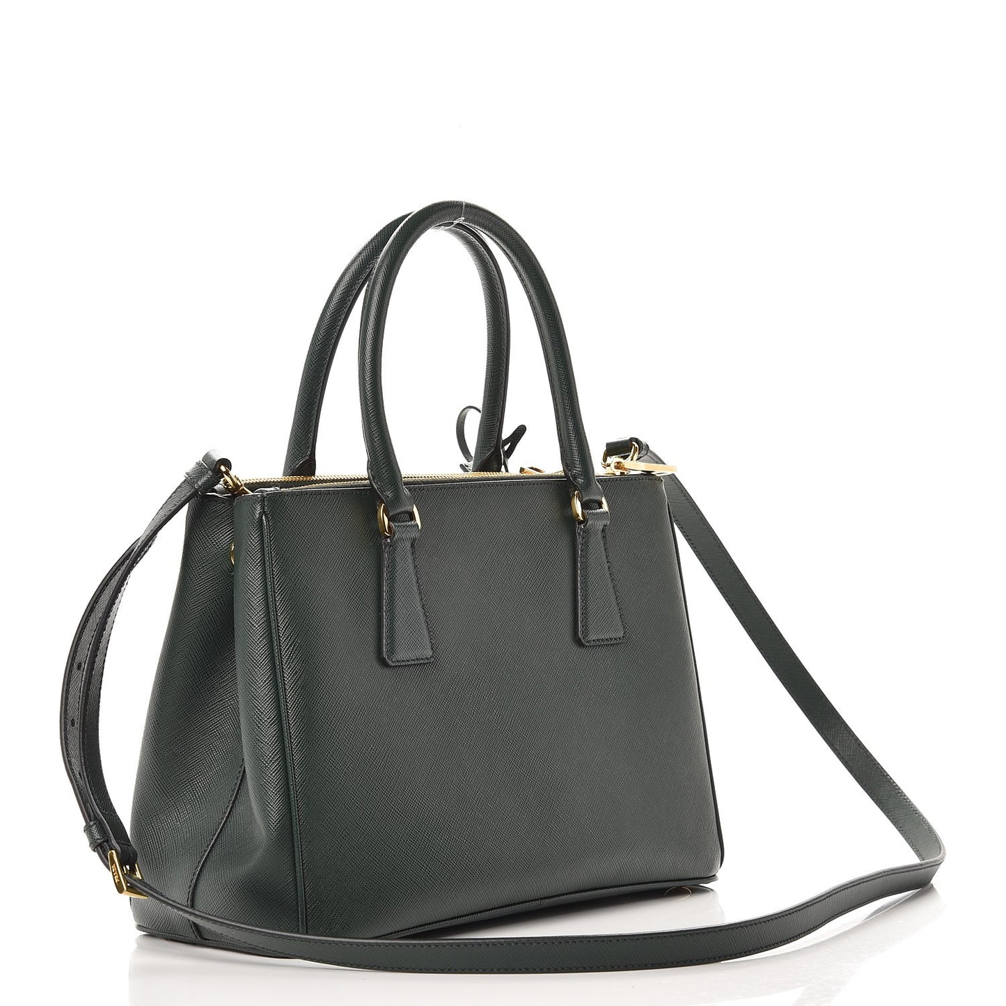 Saffiano Small Galleria Double Zip Tote Smeraldo