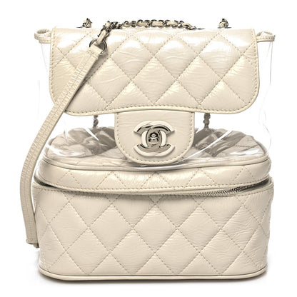 Chanel Crumpled Calfskin PVC Quilted Flap White 1 of 11