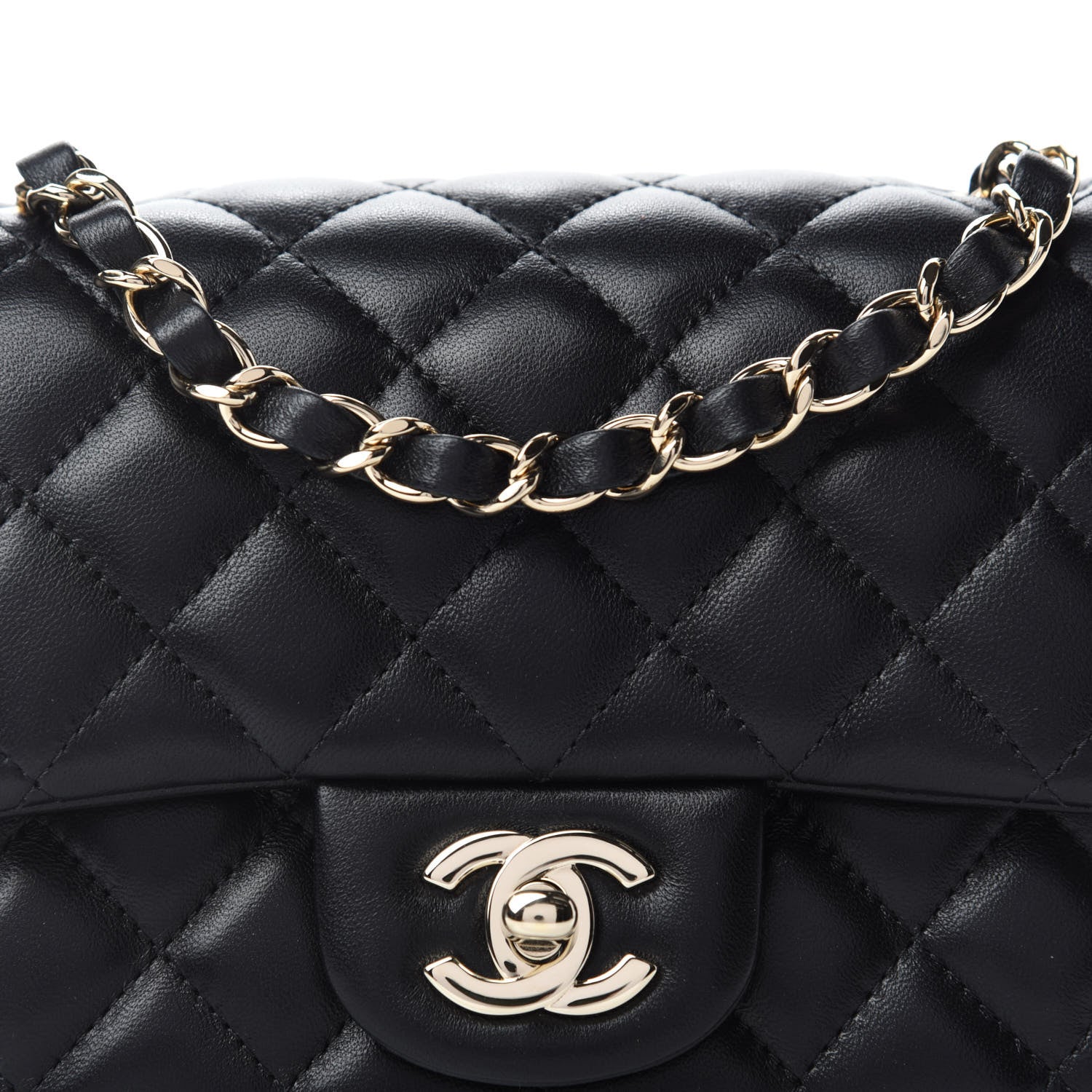 Chanel Lambskin Quilted Mini Square Flap Black 10 of 11
