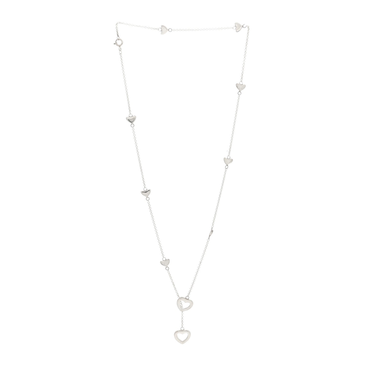 Tiffany Sterling Silver Heart Lariat Necklace 3 of 4