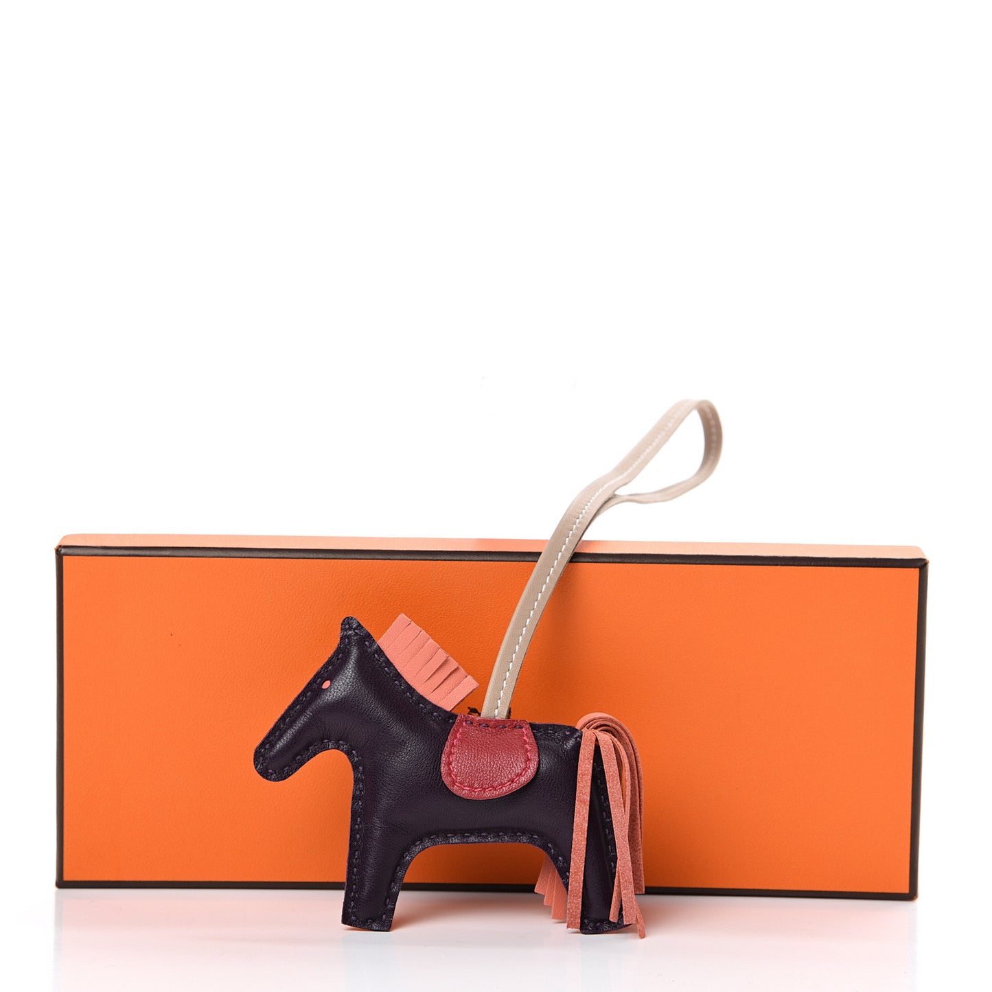 Milo Lambskin Grigri Rodeo Horse Bag Charm PM Raisin Flamingo Rouge Vif Argile