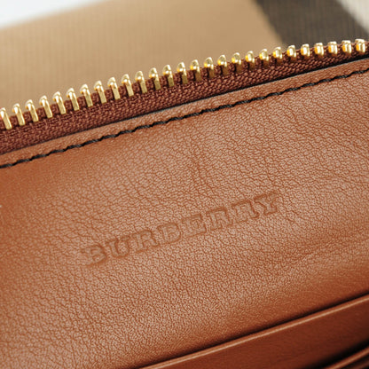 Burberry House Check Derby Peyton Crossbody Clutch Bag Tan 6 of 8