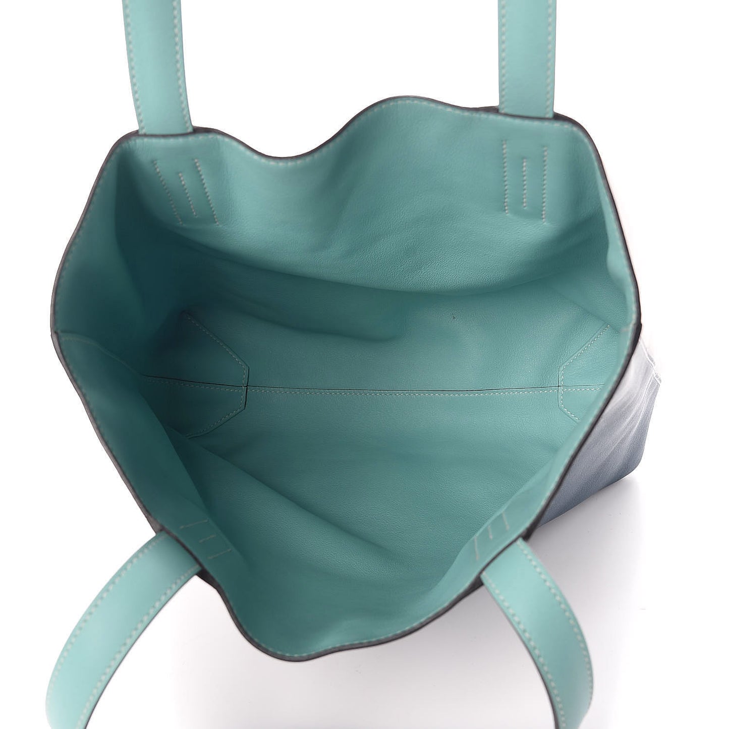 Veau Sikkim Double Sens 30 Reversible Tote Colvert Gris Perle Lagon