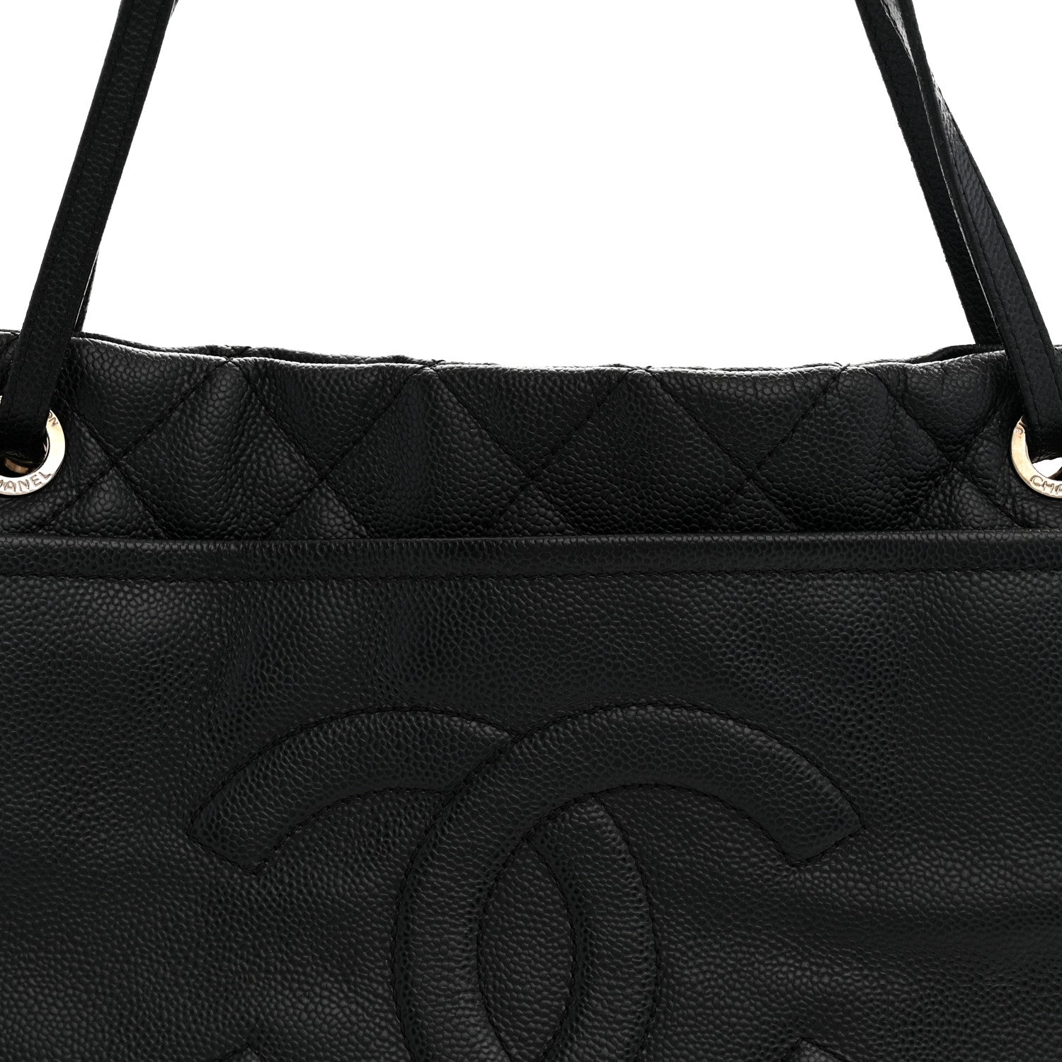 Chanel Caviar Quilted CC Timeless Soft Tote Black 8 of 12