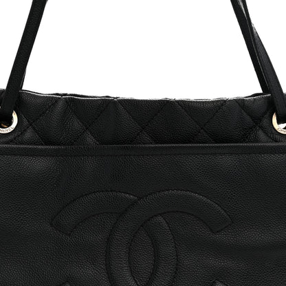 Chanel Caviar Quilted CC Timeless Soft Tote Black 8 of 12