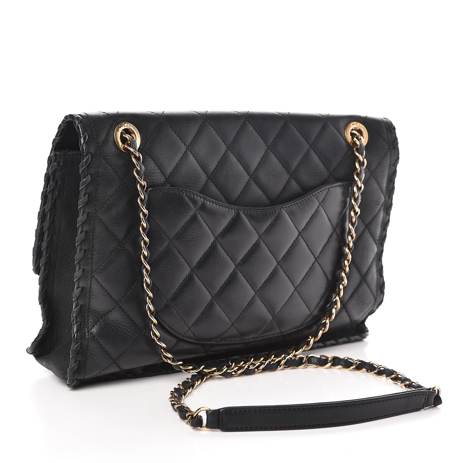 Chanel Suede Calfskin Jumbo Happy Stitch Flap Black 3 of 13