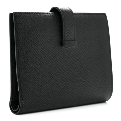 Hermes Epsom Bearn Compact Wallet Black 3 of 6