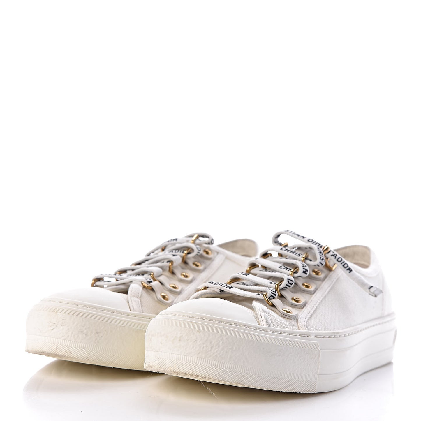 Canvas Walk'n Dior Low Top Sneakers 36.5 White