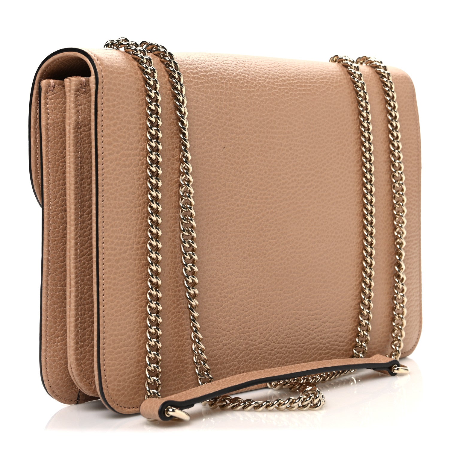 Gucci Dollar Calfskin Interlocking G Shoulder Bag Camelia 3 of 10