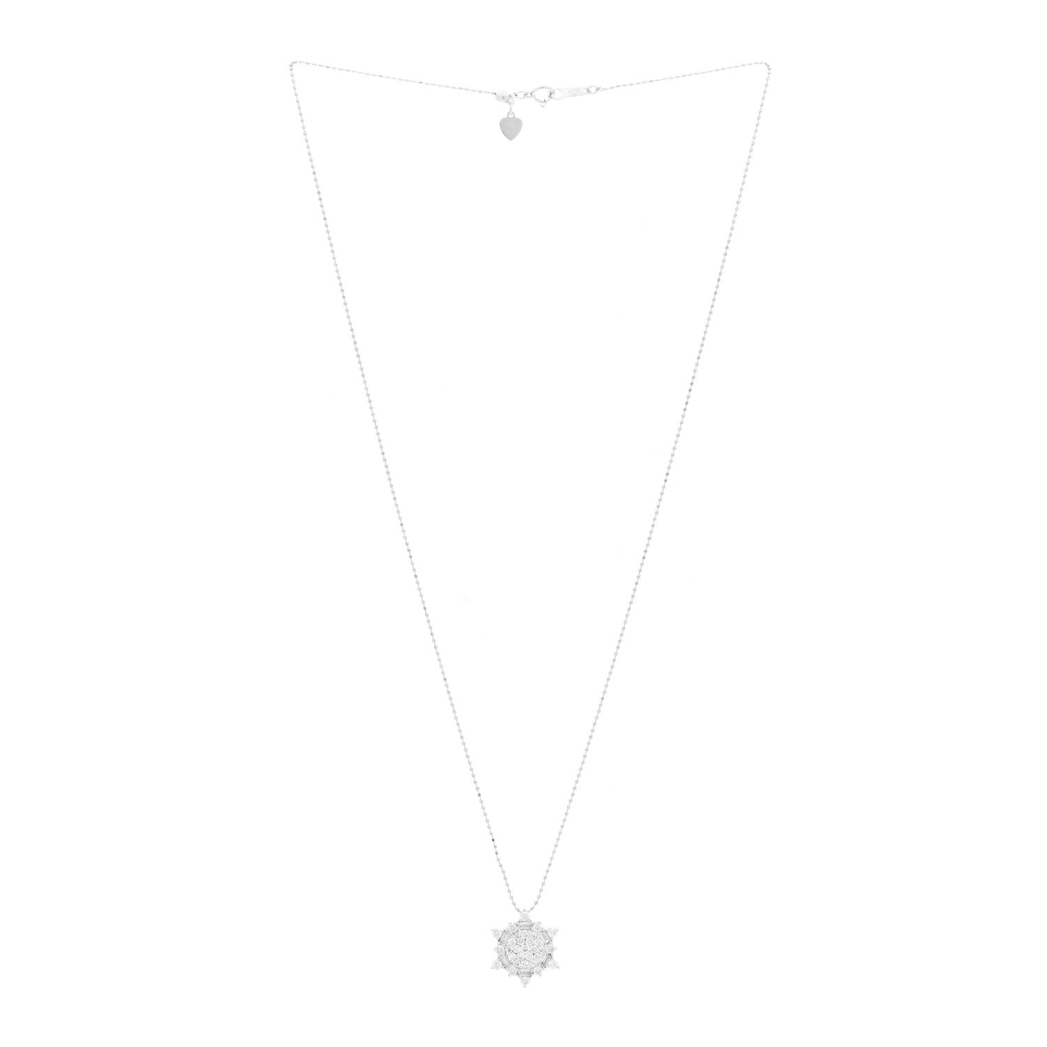 Roberto Coin PARKER & WEST BY FASHIONPHILE 18K White Gold Diamond .78ctw Halo Pendant Necklace 3 of 5