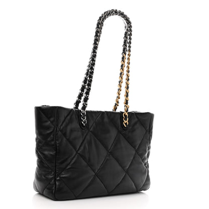 Chanel Lambskin Quilted Chanel 19 East West Shopping Bag Black 3 of 10