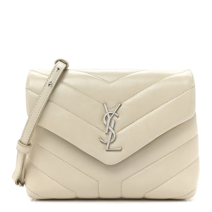 Saint Laurent Calfskin Y Quilted Monogram Toy Loulou Crossbody Bag Crema Soft 1 of 18