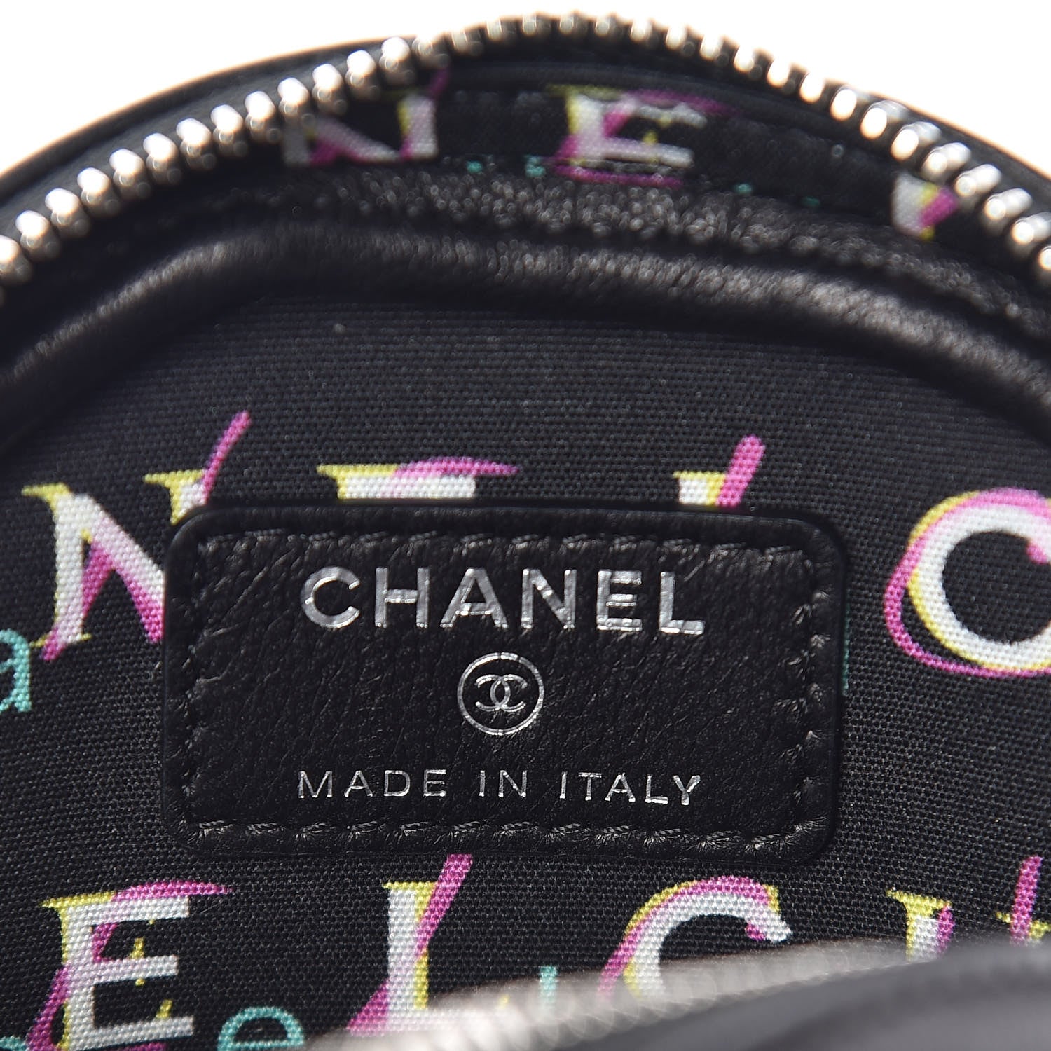 Chanel Lambskin Quilted Zip Around Classic Coin Purse Black 6 of 10