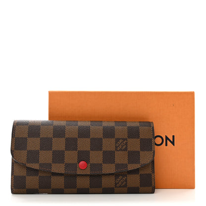 Louis Vuitton Damier Ebene Emilie Wallet Red 7 of 7