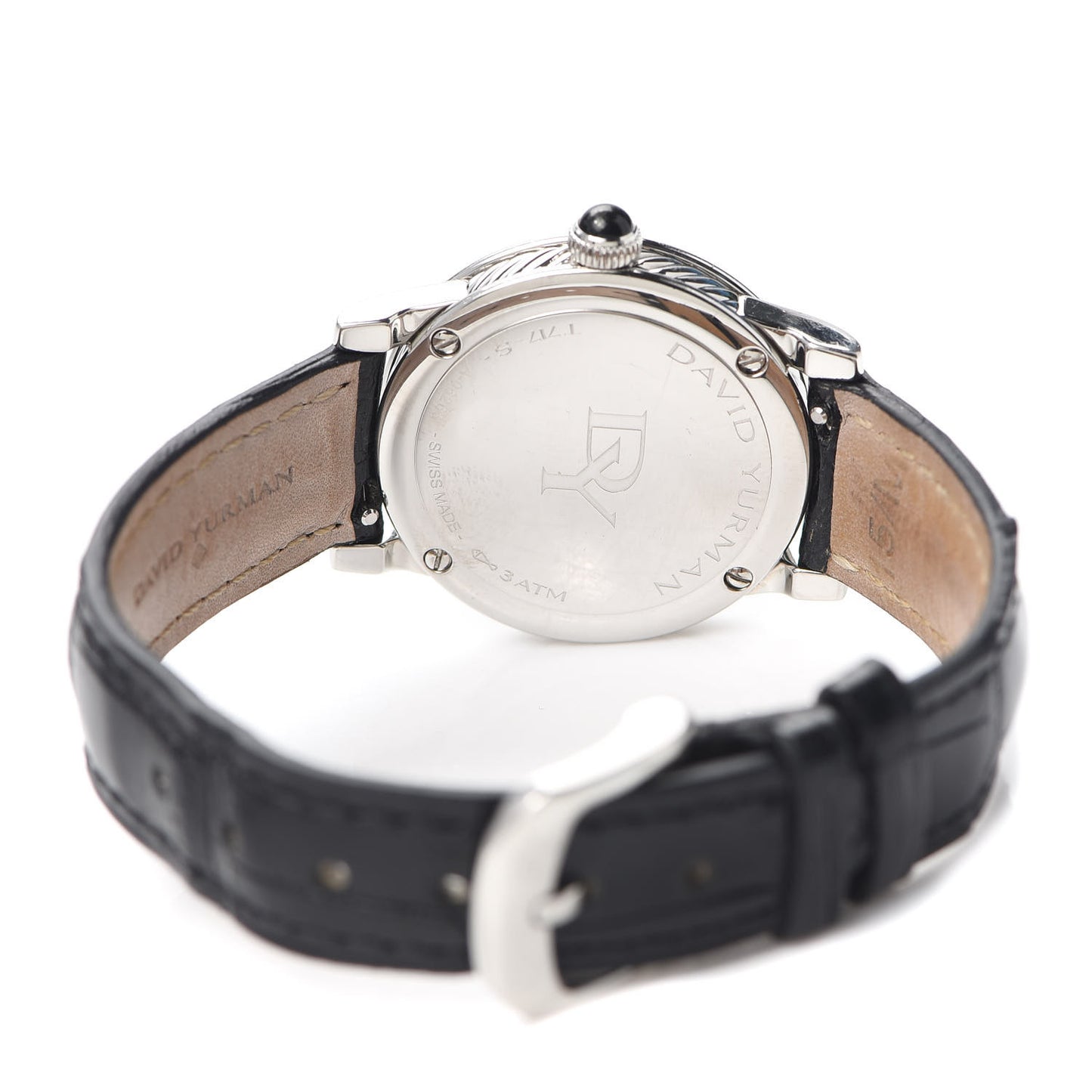 Stainless Steel Alligator Diamond Bezel 30mm Classic Quartz Watch Black