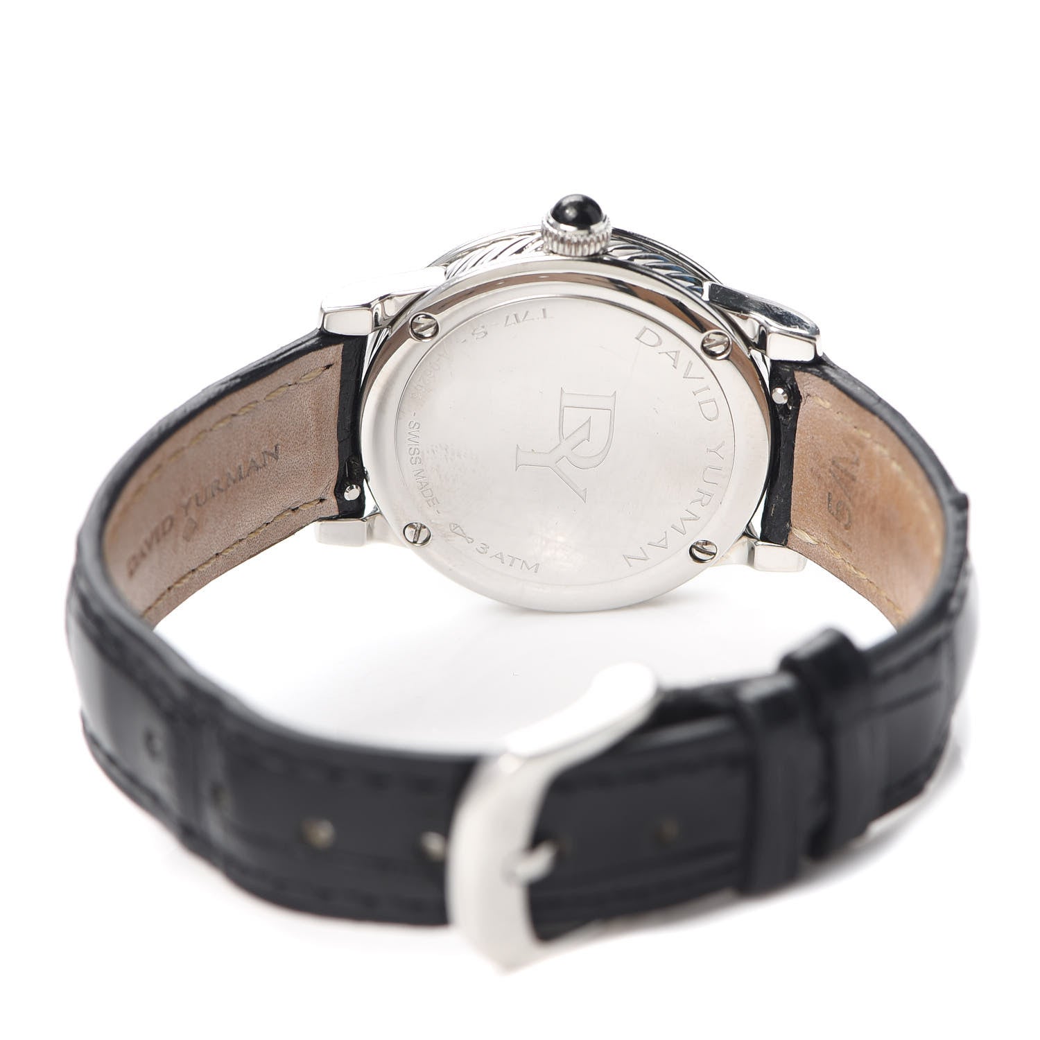David Yurman Stainless Steel Alligator Diamond Bezel 30mm Classic Quartz Watch Black 4 of 5