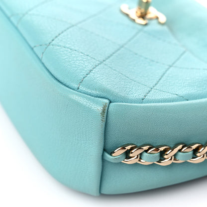 Chanel Goatskin Quilted Small Casual Trip Camera Case Light Blue 9 of 15