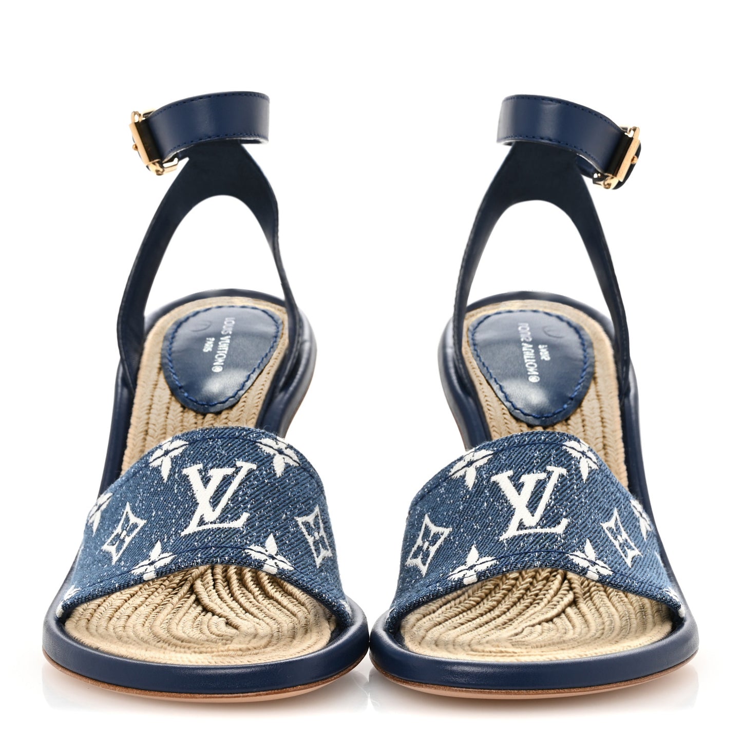Monogram Denim Maia Wedge Sandal 37