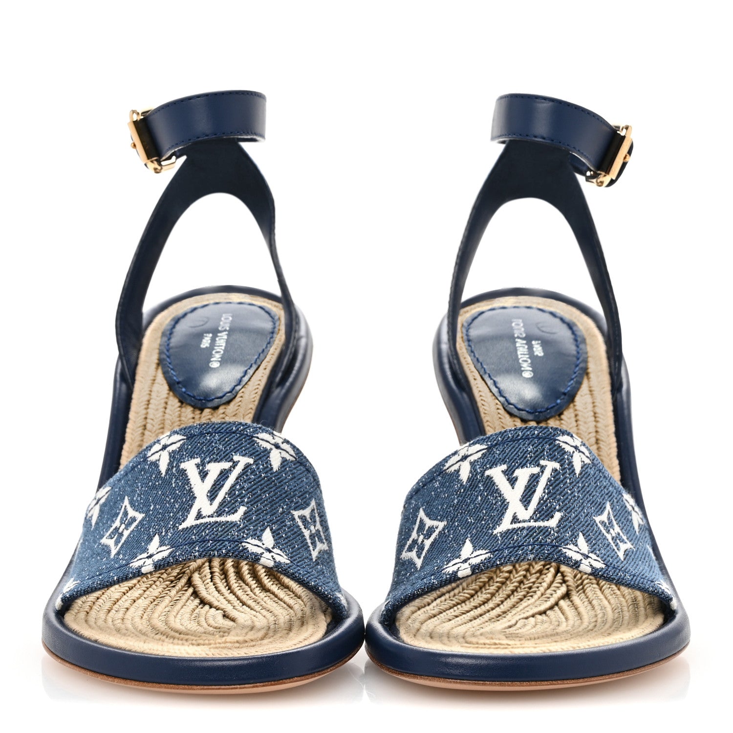 Louis Vuitton Monogram Denim Maia Wedge Sandal 37 3 of 9