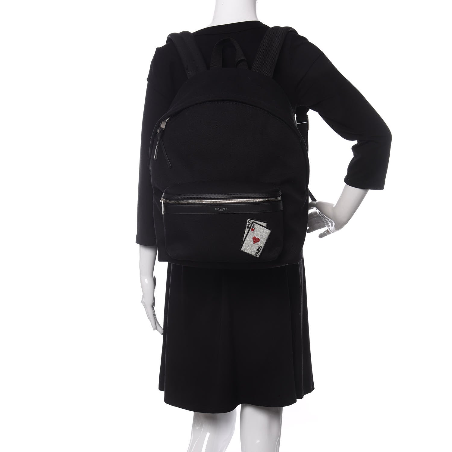 Saint Laurent Canvas SL Playing Cards City Backpack Black 3 of 8