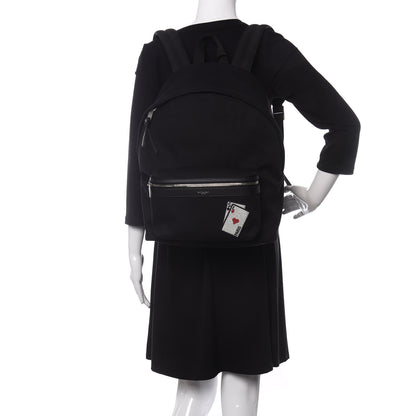Saint Laurent Canvas SL Playing Cards City Backpack Black 3 of 8
