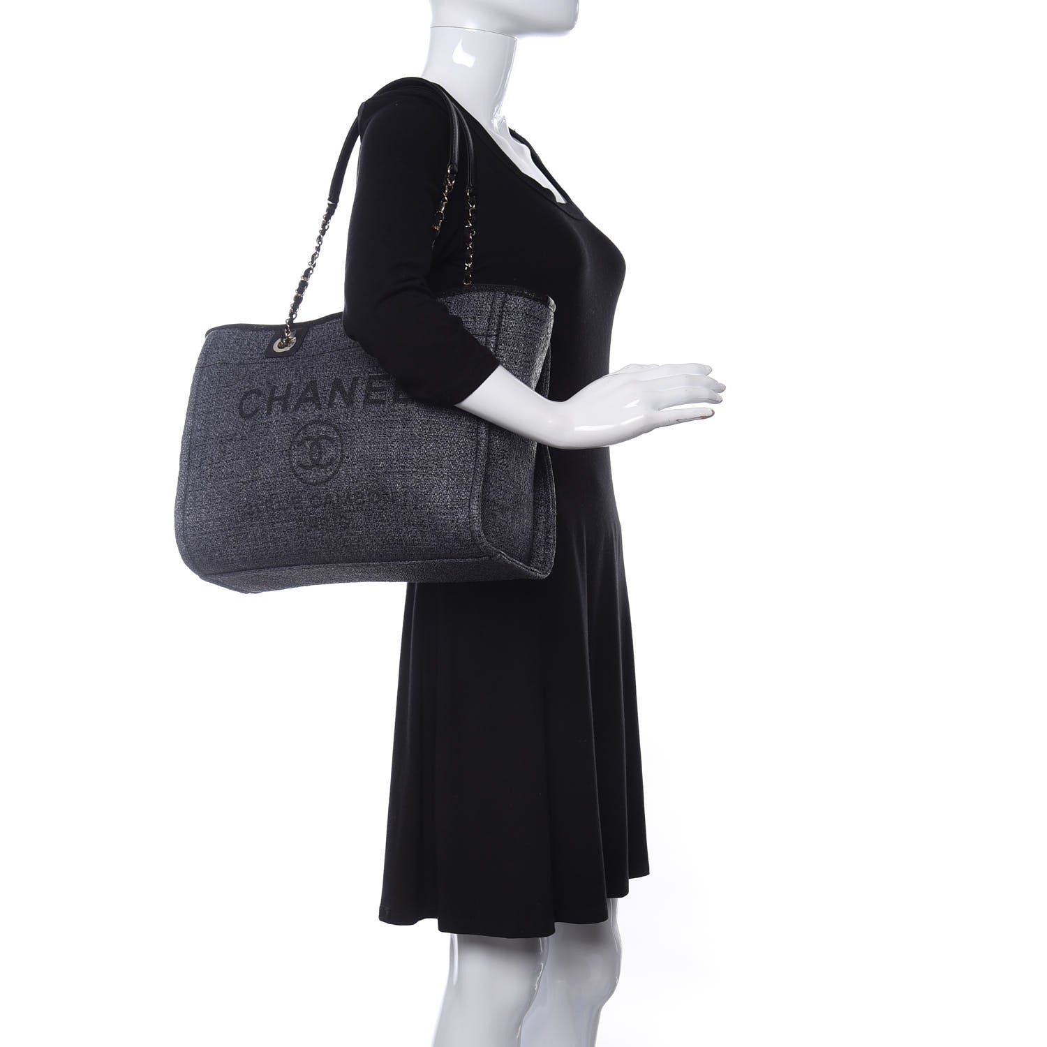 Chanel Lurex Boucle Small Deauville Tote Black 2 of 11
