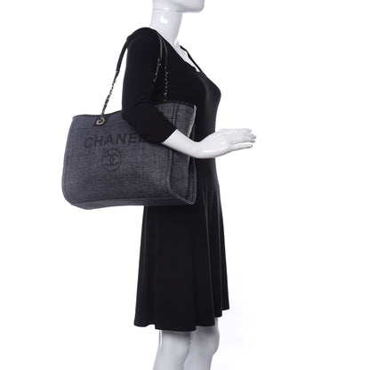 Chanel Lurex Boucle Small Deauville Tote Black 2 of 11