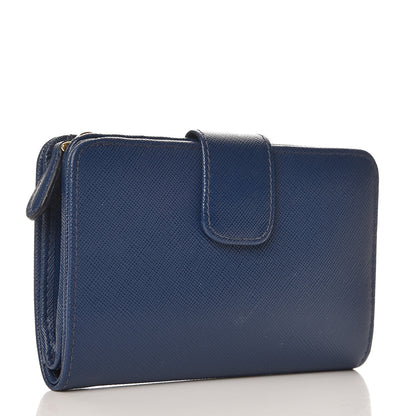 Prada Saffiano Metal Compact Wallet Bleuette 3 of 7