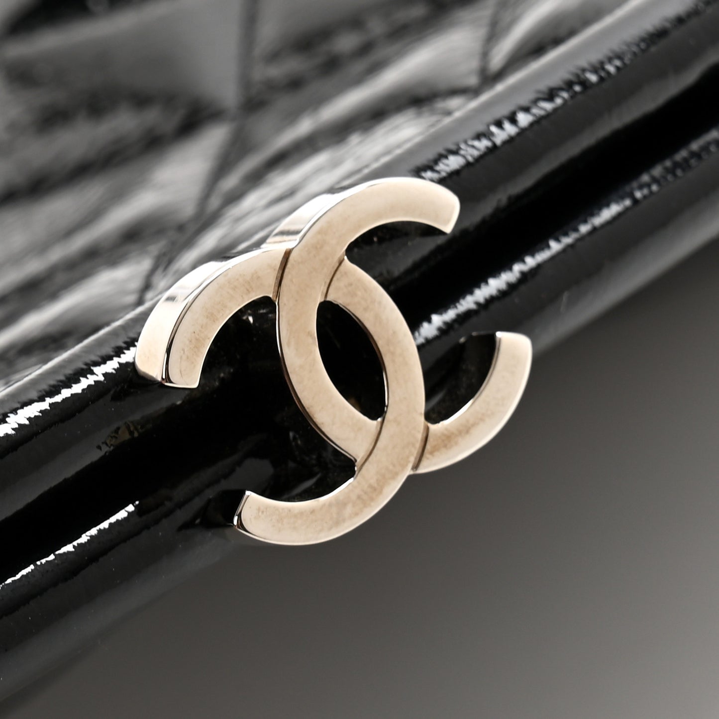 Distressed Patent Quilted Timeless Black