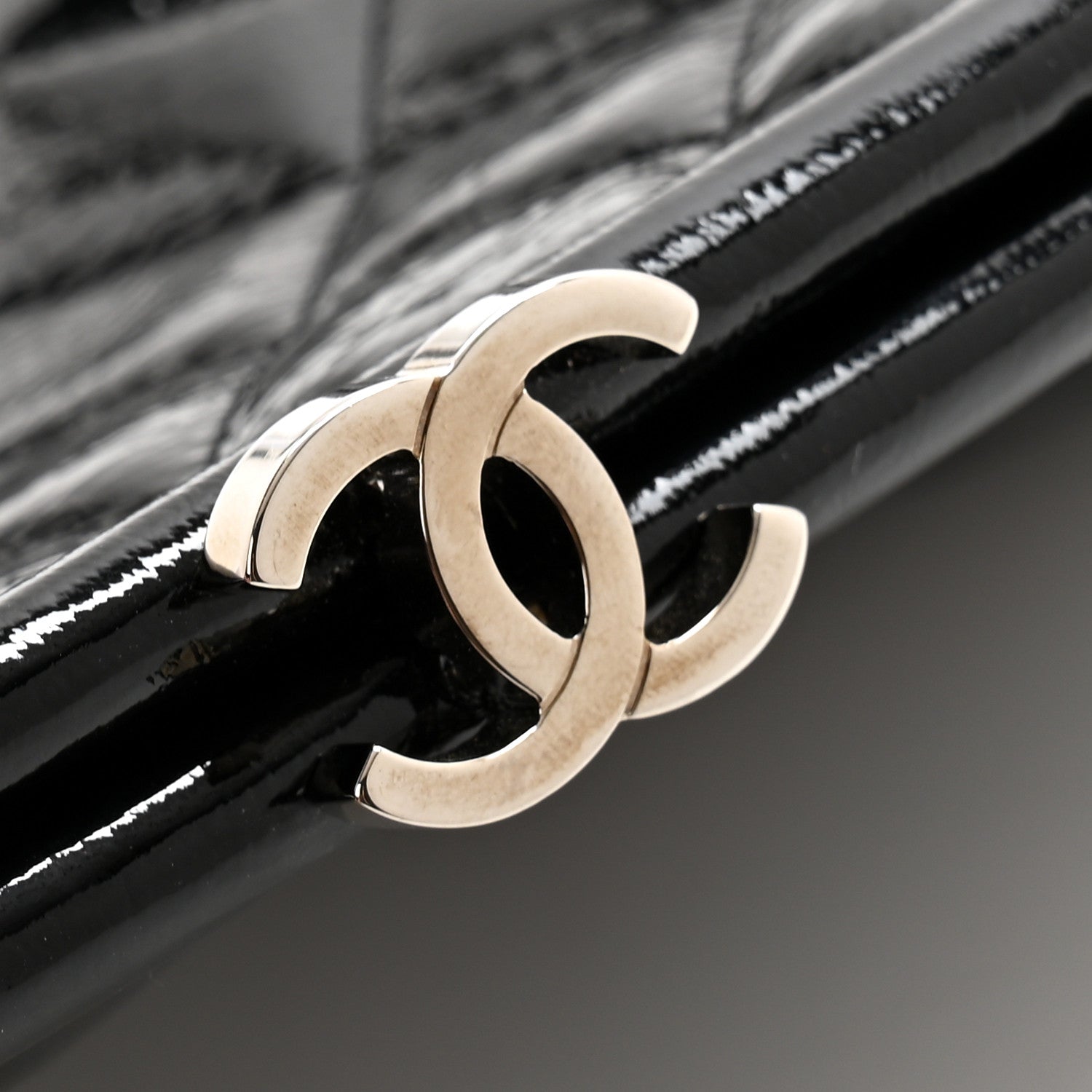 Chanel Distressed Patent Quilted Timeless Black 8 of 8