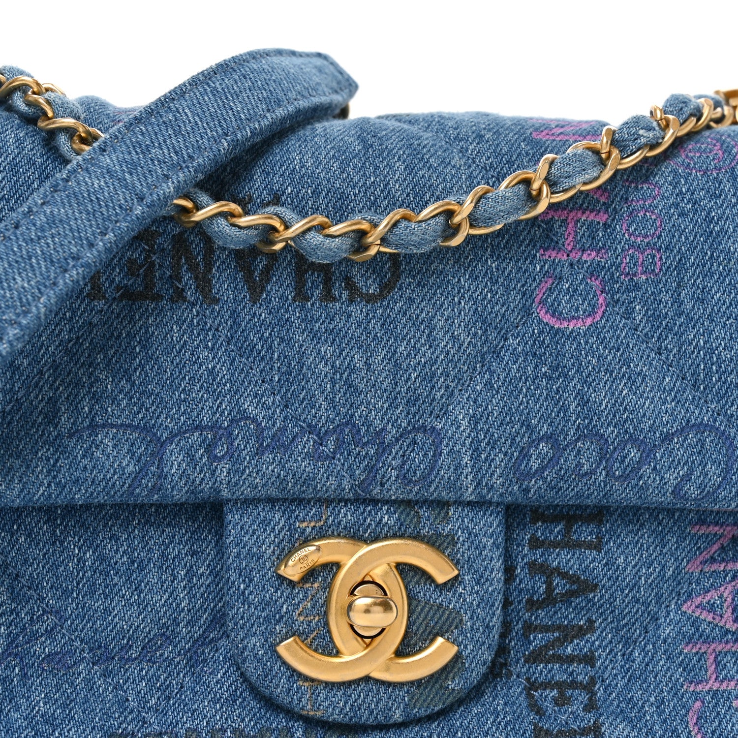 Chanel Denim Quilted Mini Denim Mood Rectangular Flap Blue Multicolor 8 of 11