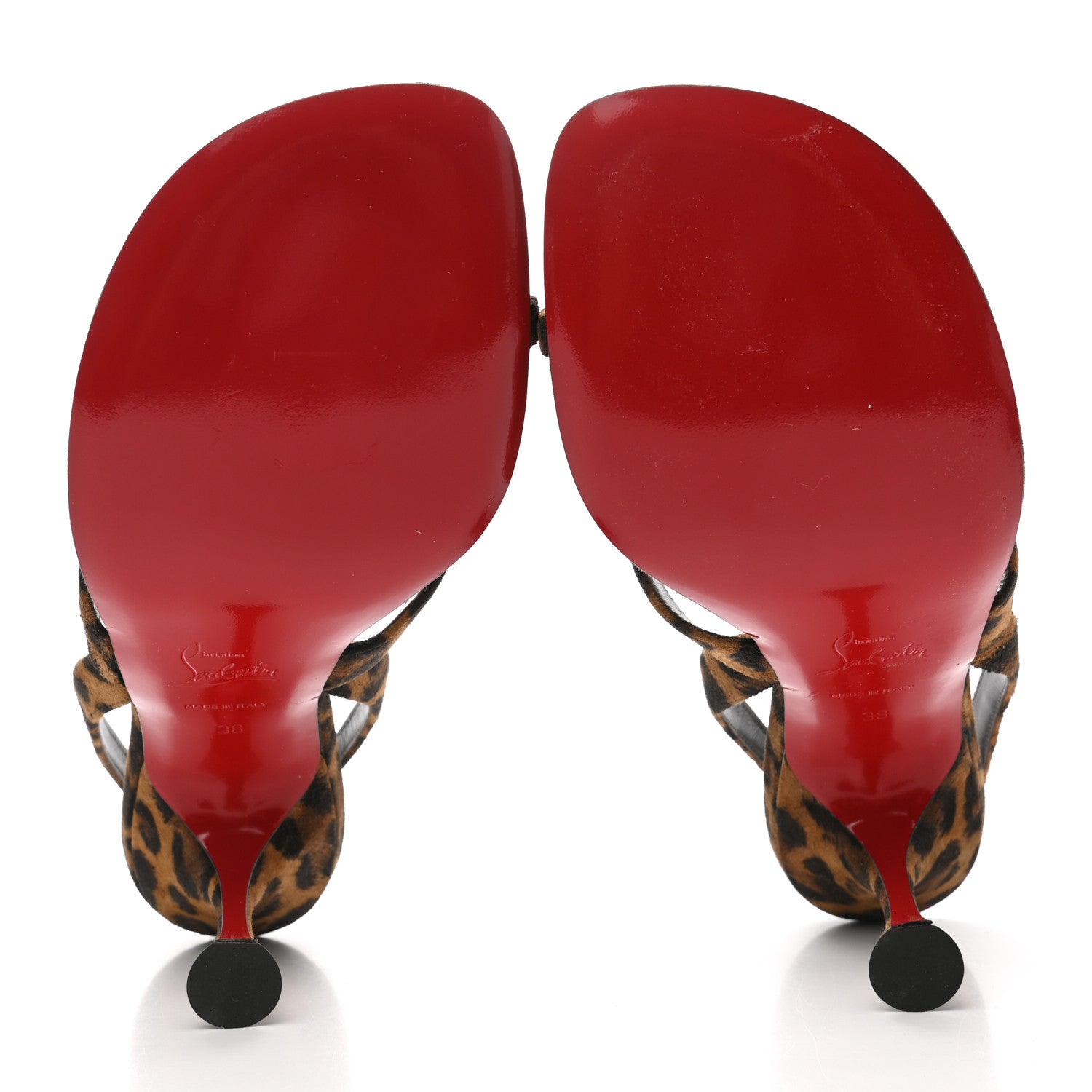 Christian Louboutin Veau Velours Taralita 85 Thong Sandals 38 Leo 5 of 8