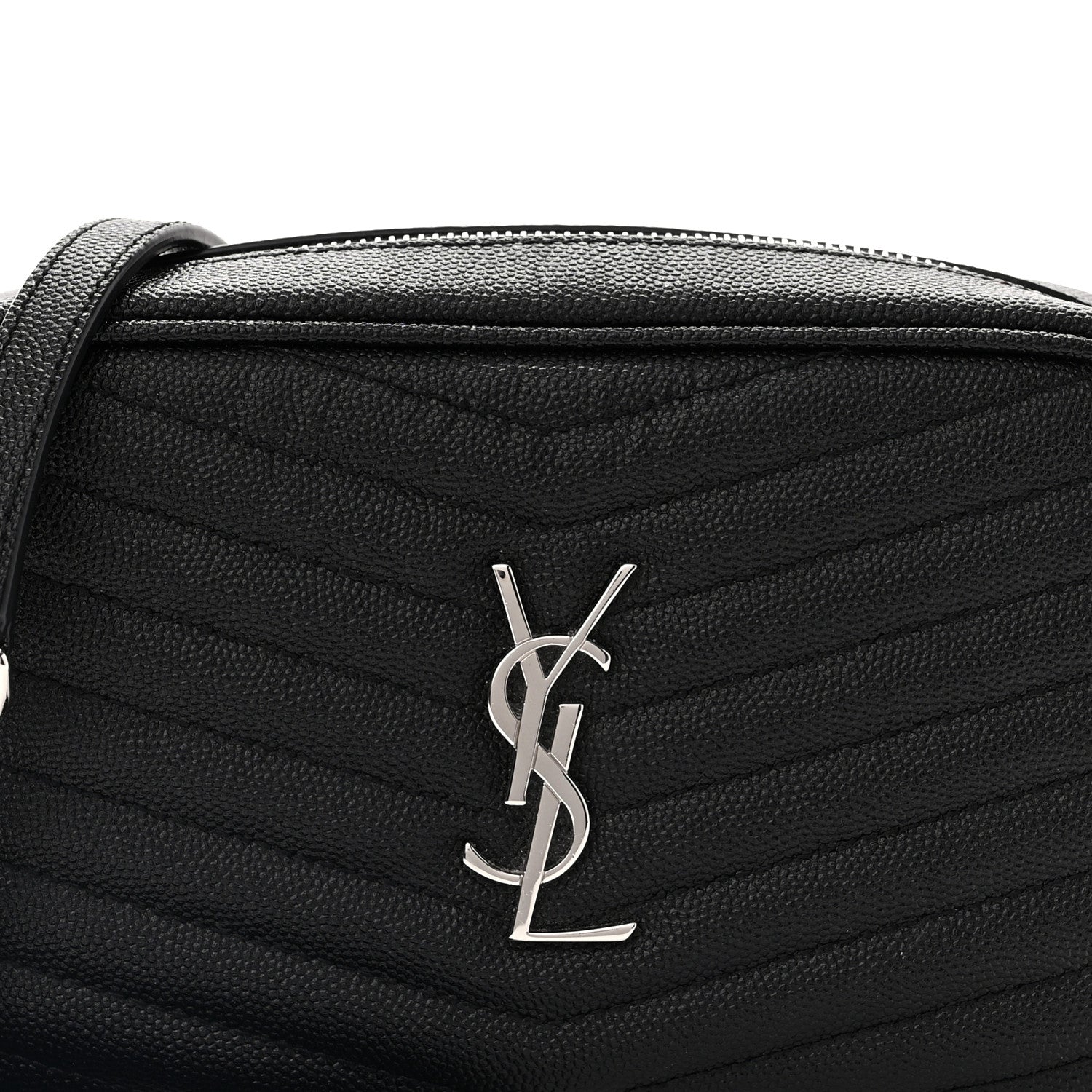 Saint Laurent Grain De Poudre Matelasse Monogram Mini Lou Camera Bag Black 8 of 10