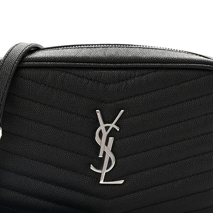 Saint Laurent Grain De Poudre Matelasse Monogram Mini Lou Camera Bag Black 8 of 10