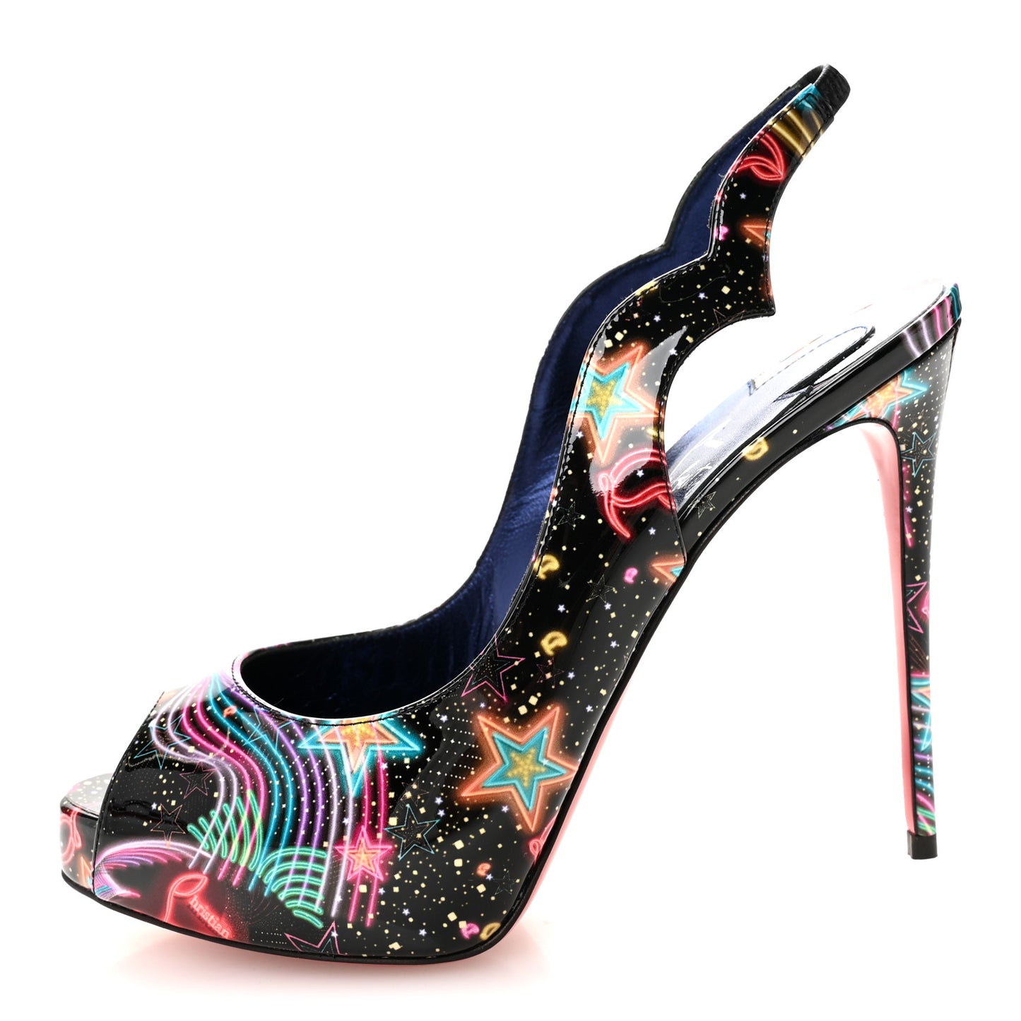 Patent Starlight Hot Chick Slingback Alta 120 Pumps 37.5 Multicolor