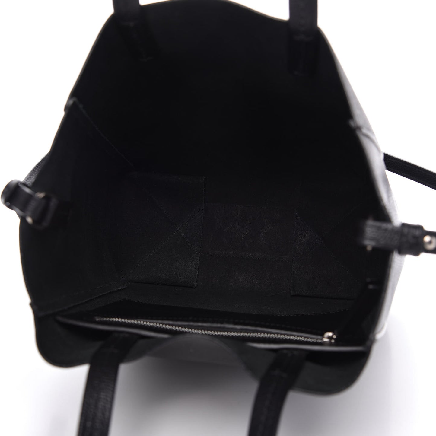 Grained Calfskin Small Vertical Cabas Black