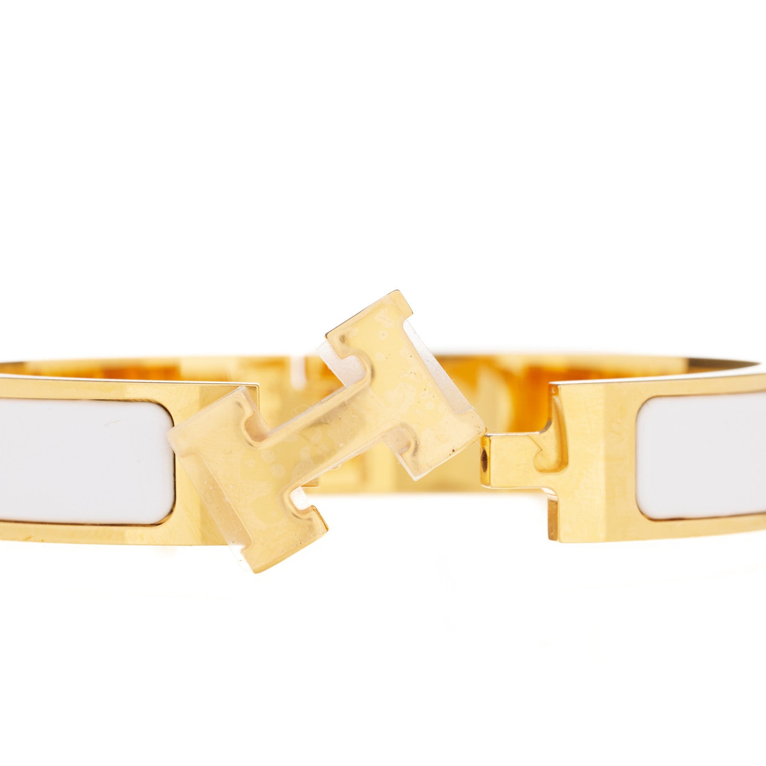 Hermes Enamel Narrow Clic Clac H Bracelet PM White 3 of 4