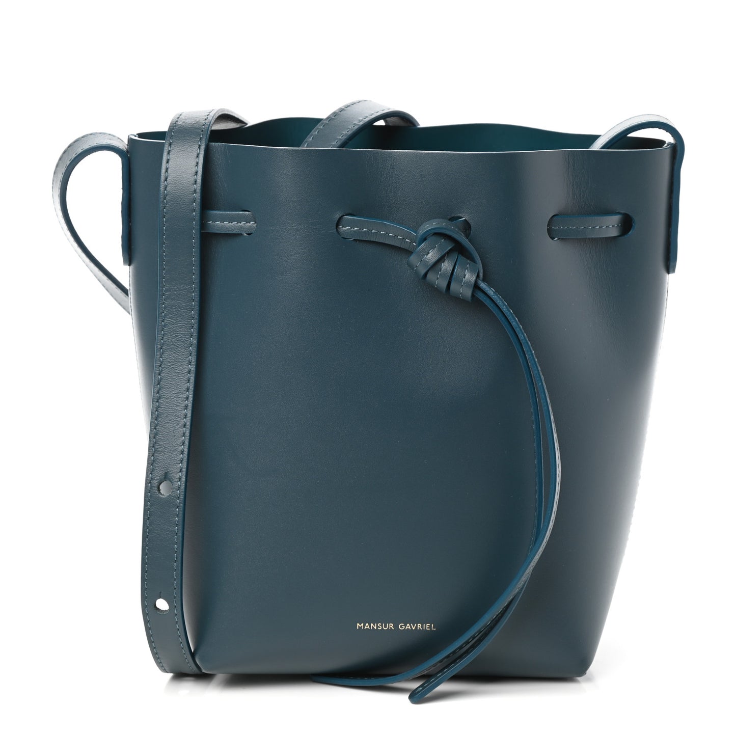 Calfskin Mini Bucket Bag Blu