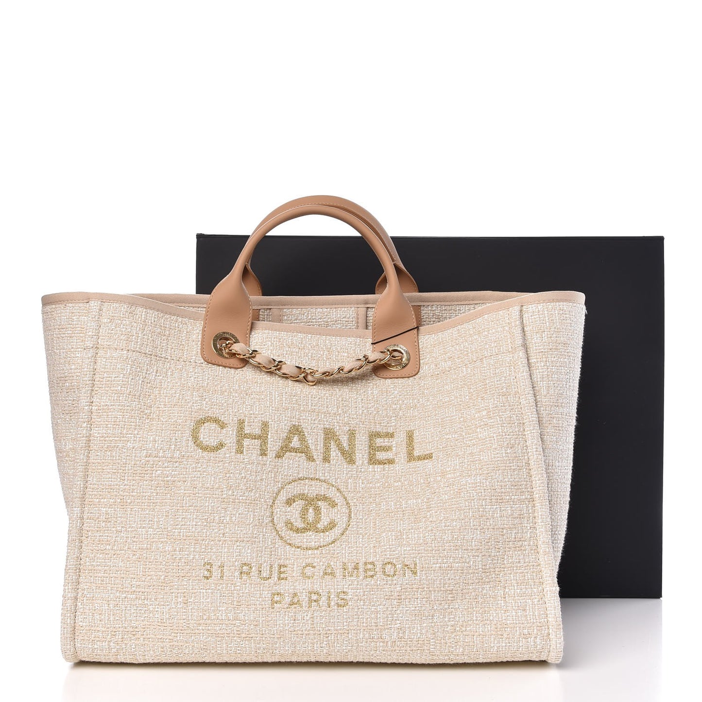 Canvas Large Deauville Tote Light Beige