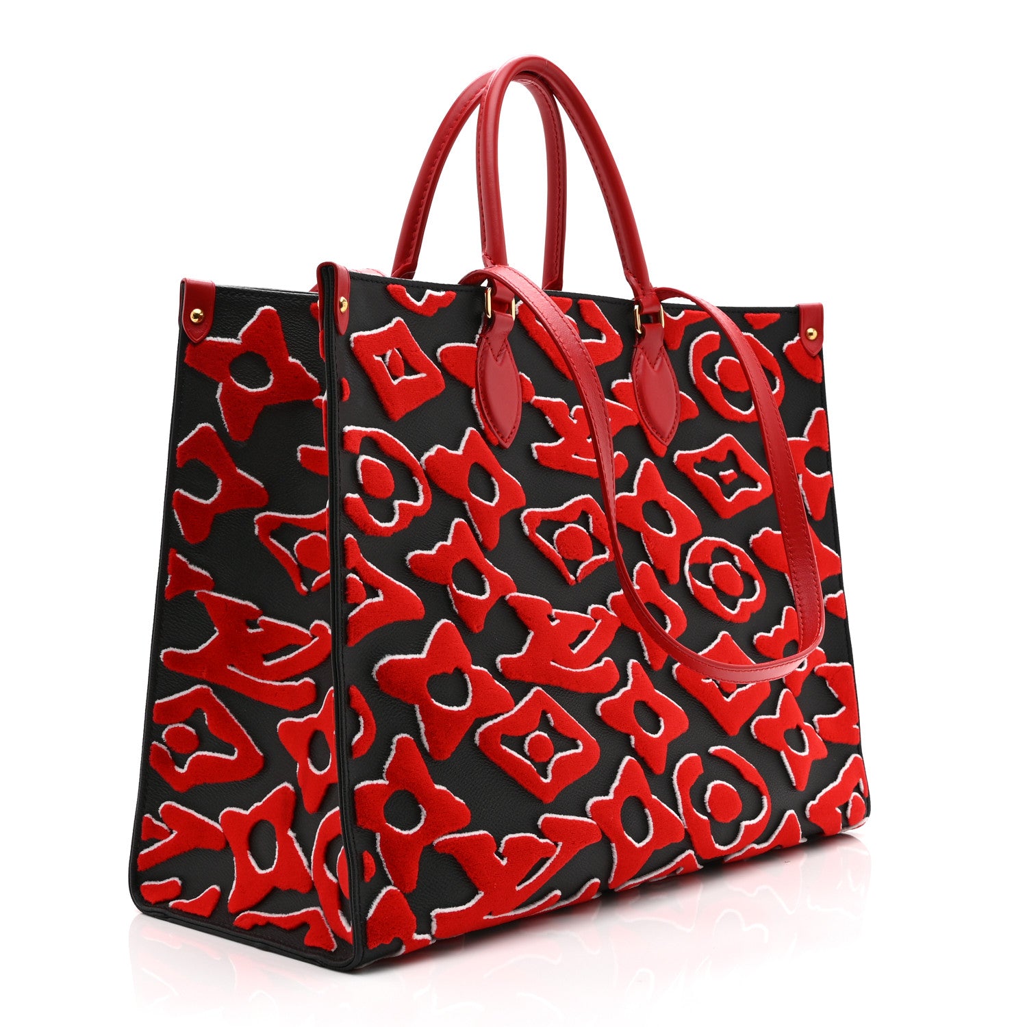 Louis Vuitton X UF Tufted Monogram Onthego GM Black Red 3 of 10