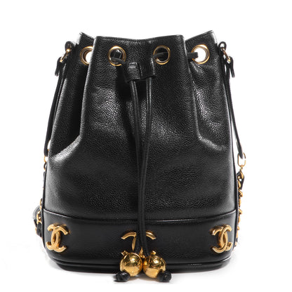 Chanel Caviar CC Drawstring Shoulder Bag Black 1 of 8