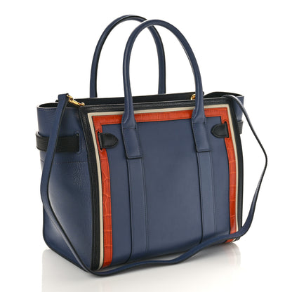 Mulberry Crocodile Embossed Calfskin Small Zipped Bayswater Blue Multicolor 3 of 8