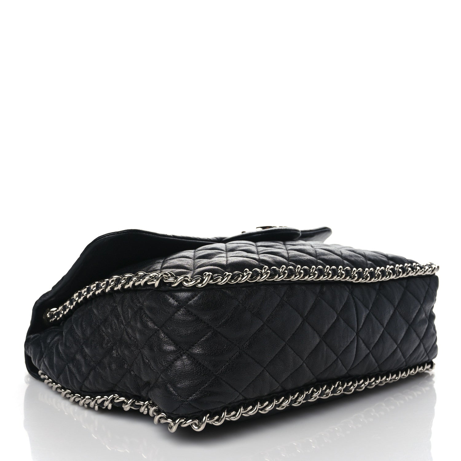 Chanel Washed Lambskin Quilted Maxi Chain Around Flap Black 4 of 10