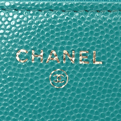 Chanel Caviar Quilted Wallet On Chain WOC Turquoise 8 of 19