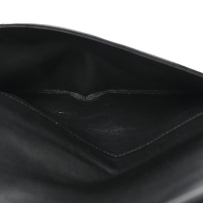 Saint Laurent Lambskin Matelasse Chevron Monogram Sulpice Chain Wallet Black 6 of 13