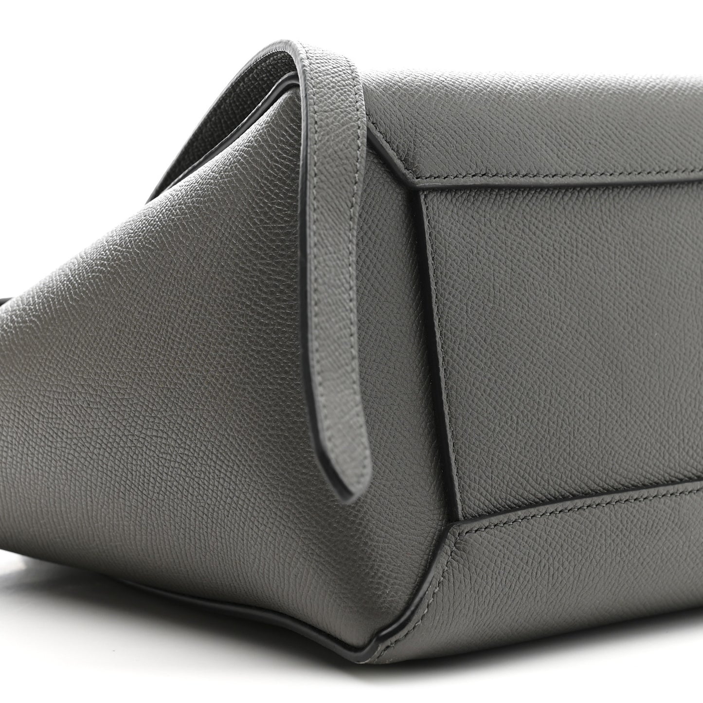 Baby Grained Calfskin Micro Belt Bag Grey