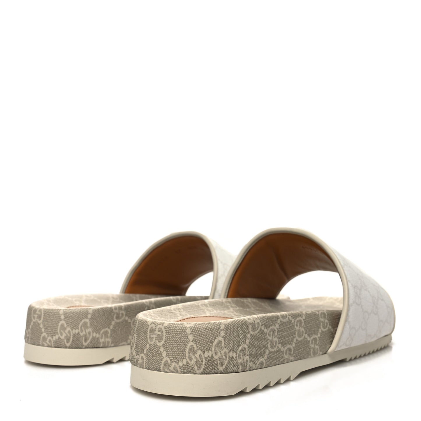 GG Supreme Monogram Demetra Mens Slide Sandals 12 White Mystic White