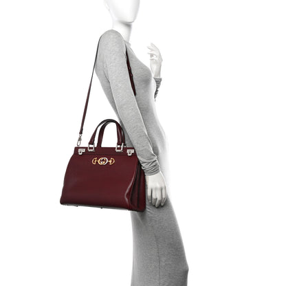 Gucci Grainy Calfskin Medium Zumi Top Handle Bag Vintage Bordeaux 2 of 12
